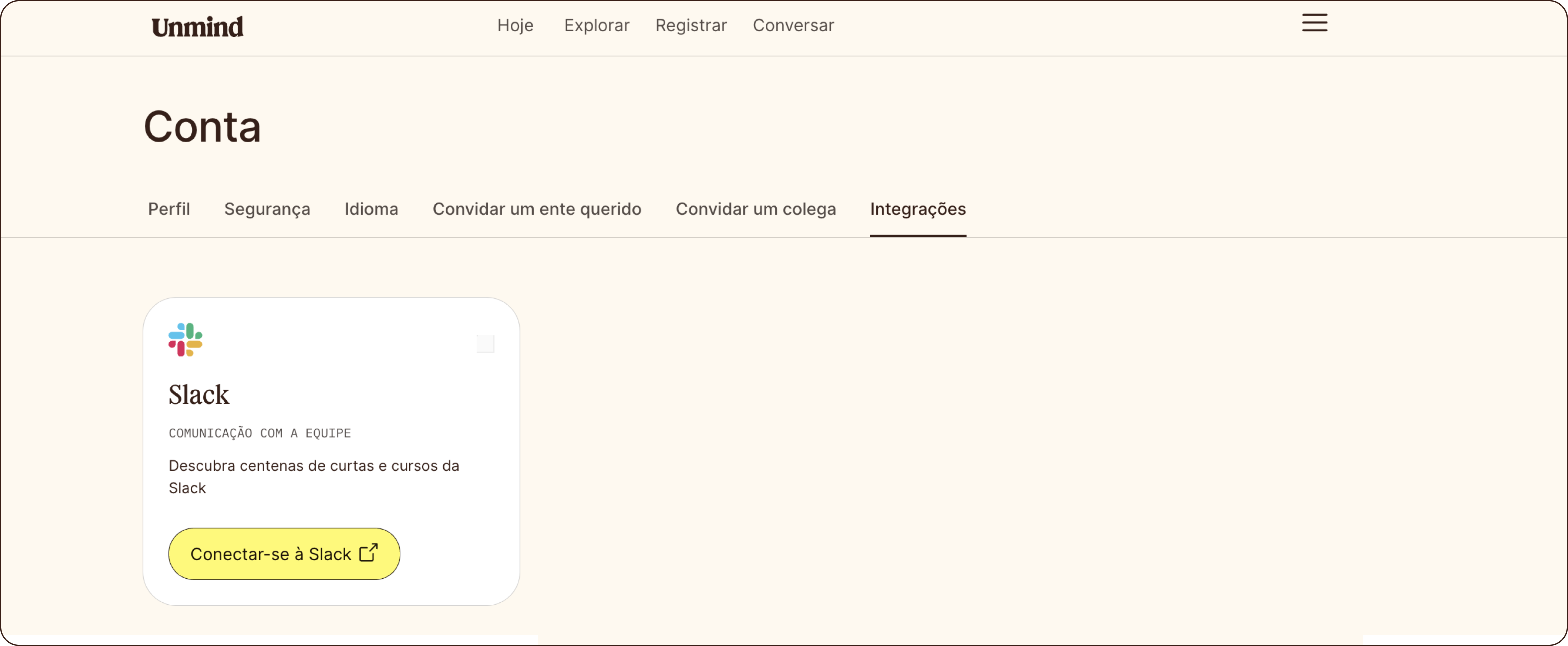 Como instalar o Unmind no Slack – Central de Ajuda